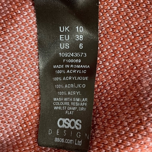 ASOS DESIGN Midi Knitted Dress with Cut Out in Swirl Pattern in Brown - Picture 7 of 7